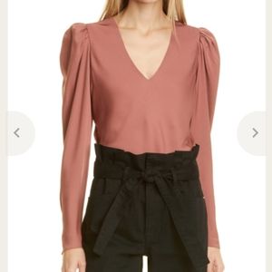 Frame Denim Mauve V-Neck Blouse